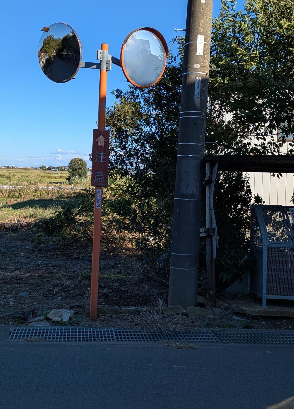 現場の写真1:カーブミラーの異常(角度調整、割れ、破損など)