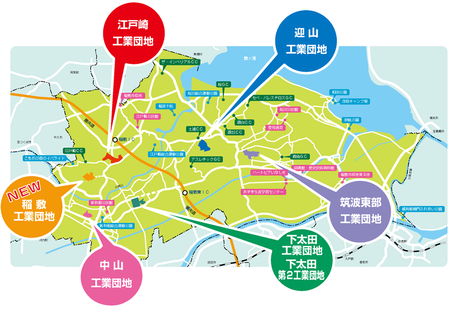 市内工業団地分布の画像
