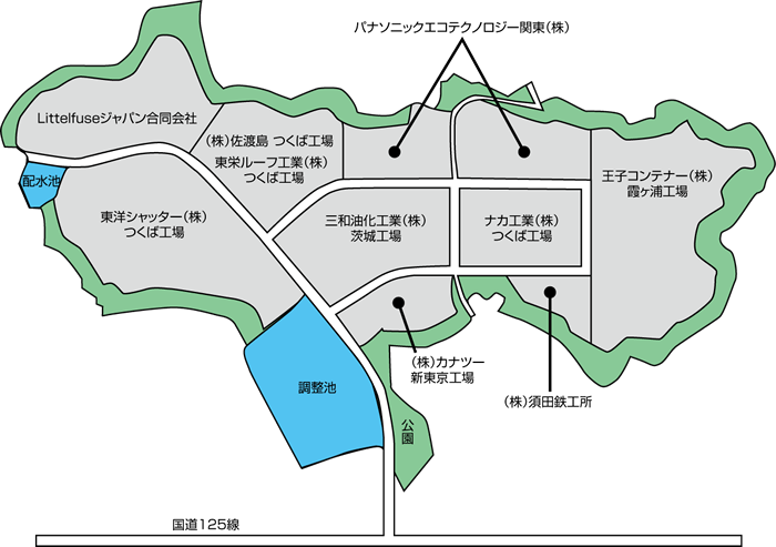 筑波東部工業団地　区画図