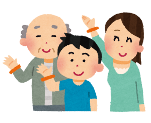オレンジバンドを付けた人々