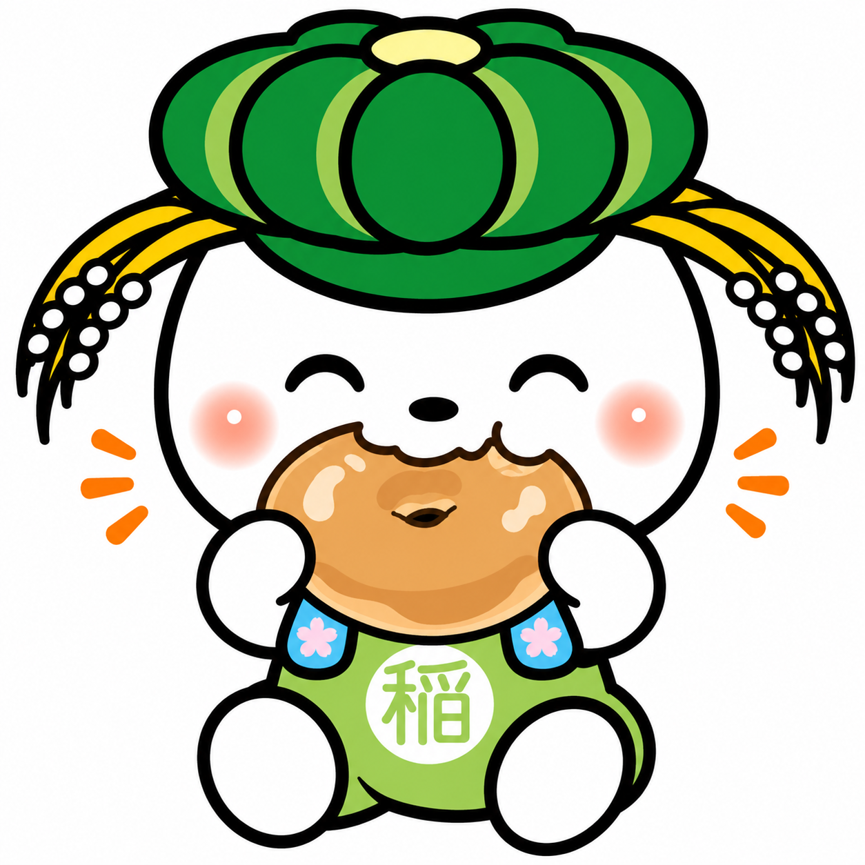ベーグルを頬張る